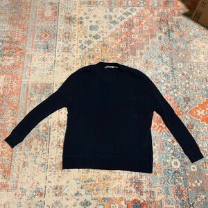 Athleta navy blue wool-cashmere crewneck sweater